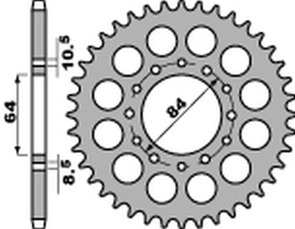 PBR rozeta 811 41 C45 SUZUKI DR 200S/SE 86-19, GSX 250 KATANA 82-84 (JTR814.41) (řetěz520) (MADE IN ITALY)